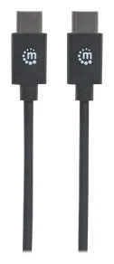 Manhattan USB-C to USB-C Cable, 2m, Male to Male, Black, 480 Mbps (USB 2.0), Ansicht 3