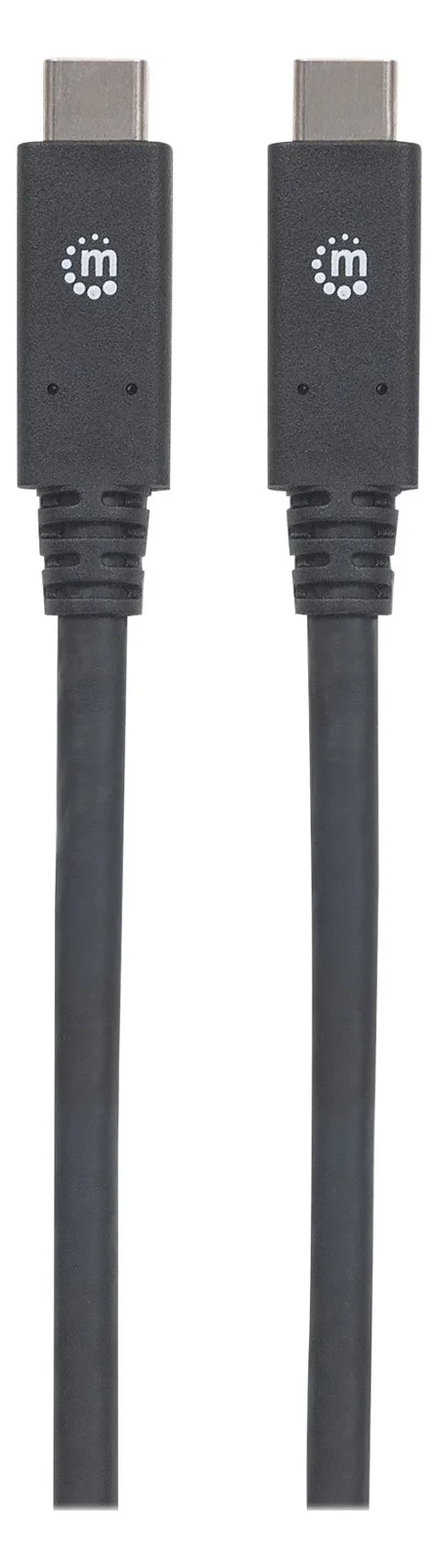 Manhattan USB-C to USB-C Cable, 2m, Male to Male, Black, 5 Gbps (USB 3.2 Gen1 aka USB 3.0), Ansicht 3