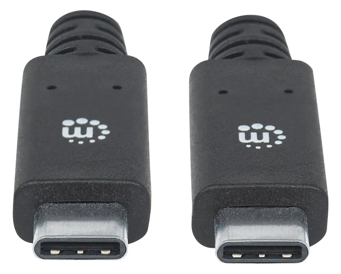 Manhattan USB-C to USB-C Cable, 2m, Male to Male, Black, 5 Gbps (USB 3.2 Gen1 aka USB 3.0), Ansicht 4