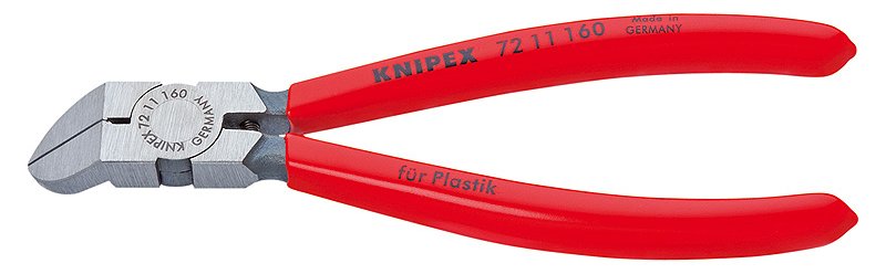 KNIPEX 72 11 160 - Diagonale Zange - Chrom-Vanadium-Stahl - Kunststoff - Rot - 160 mm - 156 g