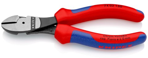 KNIPEX 74 02 160 - Diagonale Zange - 2 mm - Stahl - Kunststoff - Blau - Rot - 57 mm