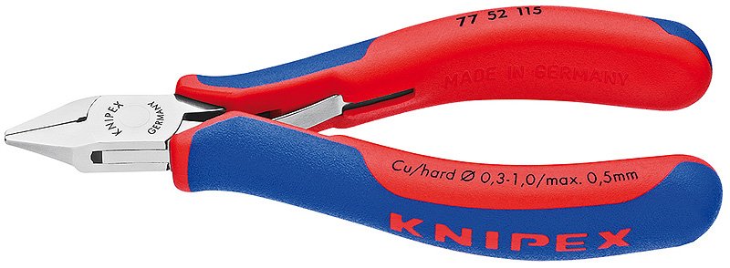 KNIPEX 77 52 115 - Diagonale Zange - Stahl - Kunststoff - Blau - Rot - 115 mm - 77 g