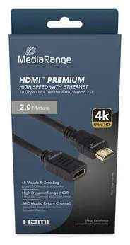 MEDIARANGE HDMI Verlängerungskabel 18 Gbps ARC sw - Digital/Daten - Digital/Display/Video, Ansicht 2