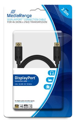 MEDIARANGE MRCS159 - 2 m - DisplayPort - DisplayPort - Männlich - Männlich - Gold