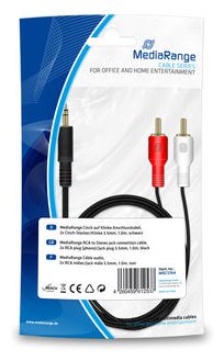 MEDIARANGE MRCS164 - 2 x RCA - Männlich - 3.5mm - Männlich - 1 m - Schwarz von LumaTech