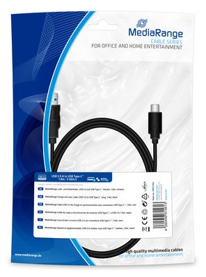 MEDIARANGE MRCS182 - 1,8 m - USB A - USB C - USB 3.2 Gen 1 (3.1 Gen 1) - 5 Gbit/s - Schwarz von LumaTech