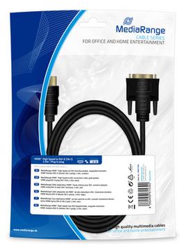 MEDIARANGE MRCS185 - 2 m - HDMI/DVI - Männlich - Gold - Schwarz von LumaTech