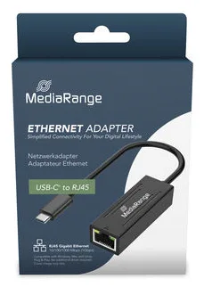 MEDIARANGE USB-C Netzwerkadaper mit RJ45 Port sw - Kabel - Digital/Daten, Ansicht 2