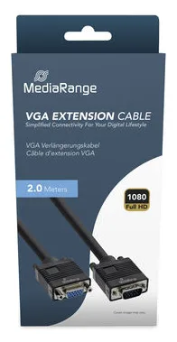 MEDIARANGE VGA Verlängerungskabel Schwarz - Digital/Daten - Digital/Display/Video, Ansicht 2