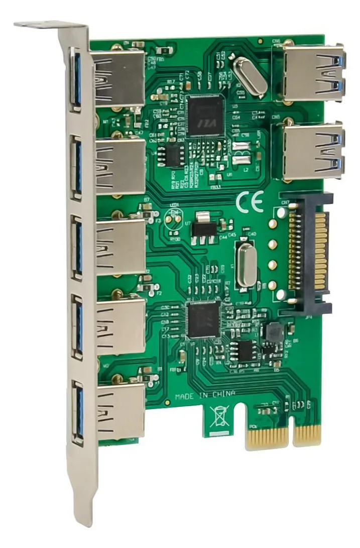 MicroConnect 7 port USB 3.0 PCIe card - Adapter - Digital/Daten, Ansicht 4