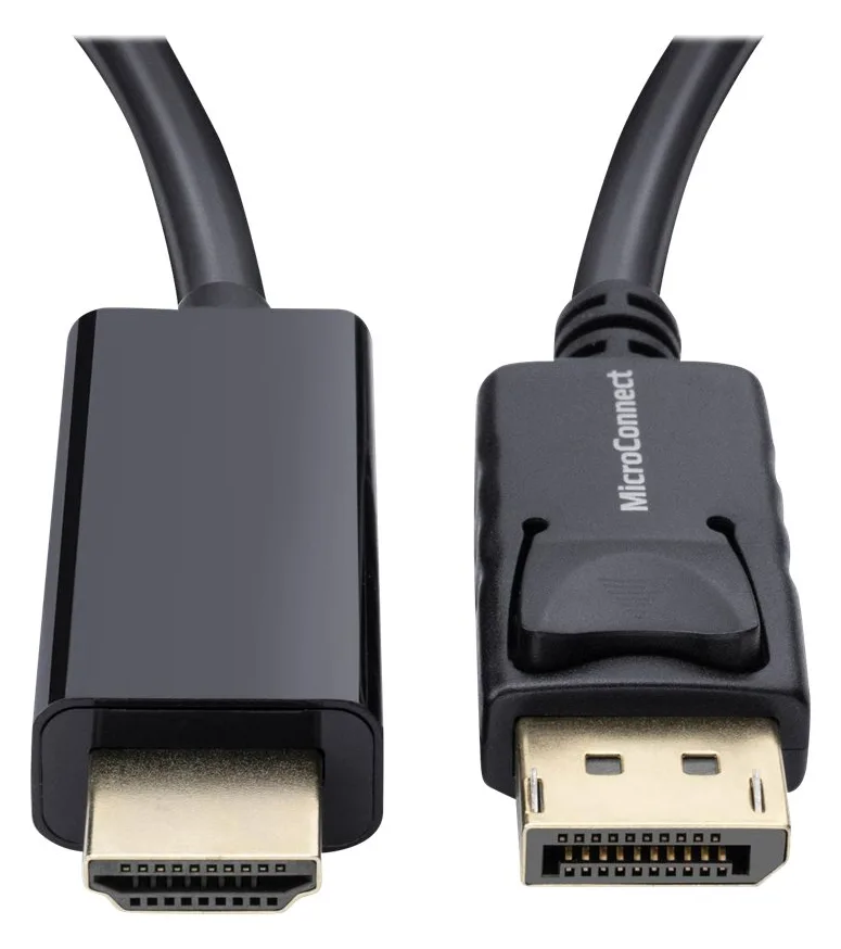 MicroConnect Adapterkabel - DisplayPort männlich eingerastet zu HDMI männlich, Ansicht 2