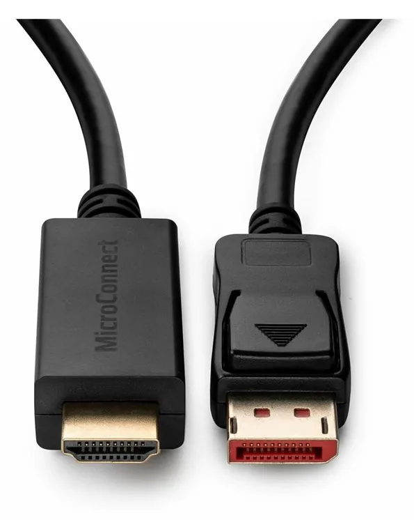MicroConnect Adapterkabel - DisplayPort männlich eingerastet zu HDMI männlich - 1.5 m - Dreifachisolierung - Schwarz, Ansicht 2