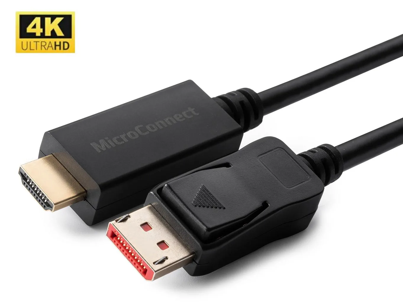 MicroConnect Adapterkabel - DisplayPort männlich eingerastet zu HDMI männlich - 10 m - Dreifachisolierung - Schwarz, Ansicht 2