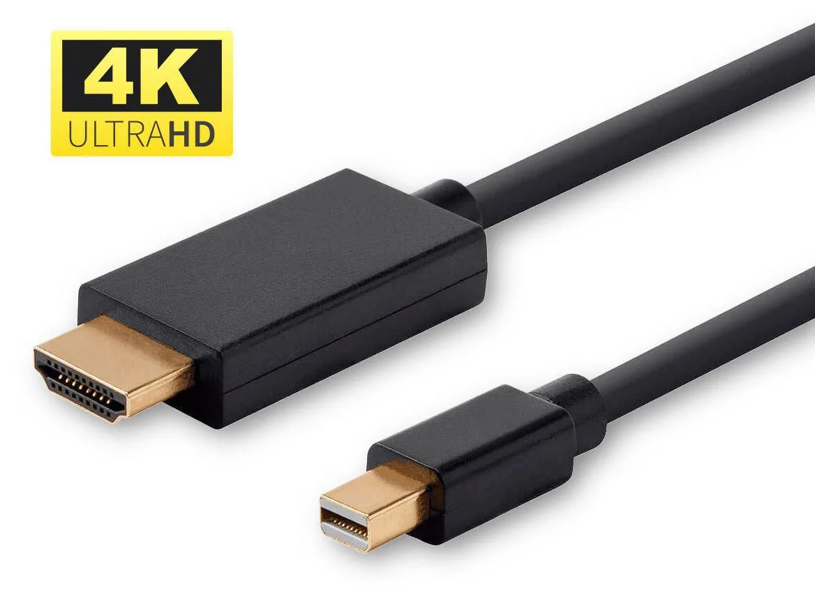 MicroConnect Adapterkabel - Mini DisplayPort zu HDMI - 3 m - Schwarz - unterstützt 4K 60 Hz (4096 x 2160), Ansicht 2