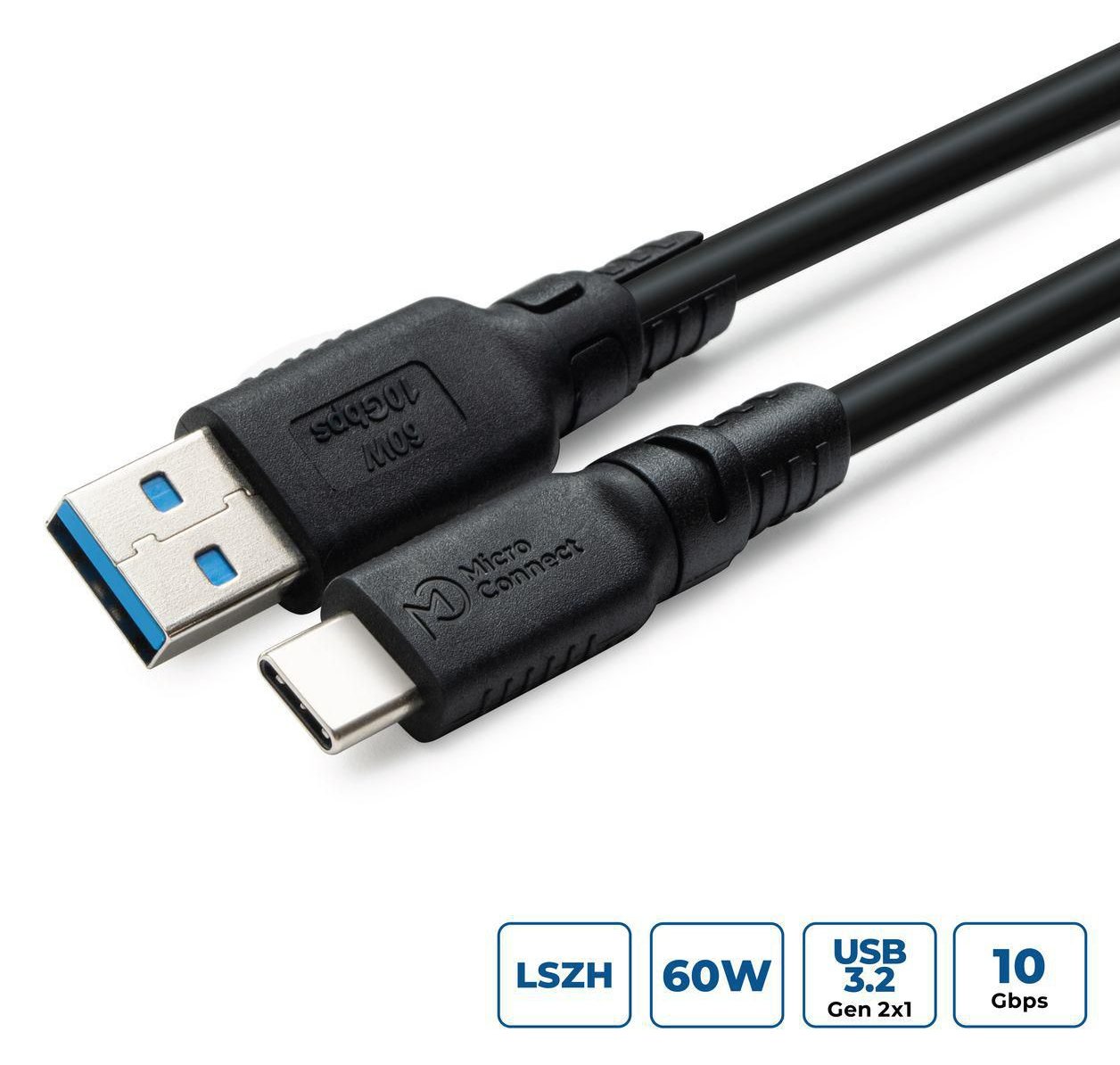MicroConnect ColorFlex USB-C to USB-A cable 60W 10Gbps Halogenfree - Kabel - Digital/Daten von LumaTech