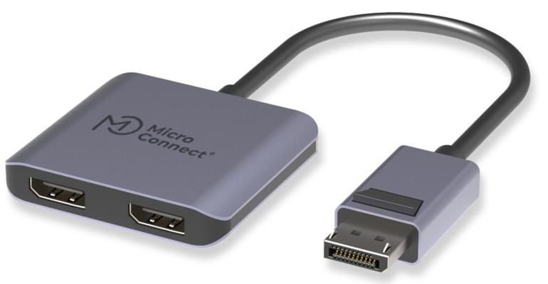 MicroConnect DisplayPort to 2x female MST Hub Splitter - Kabel