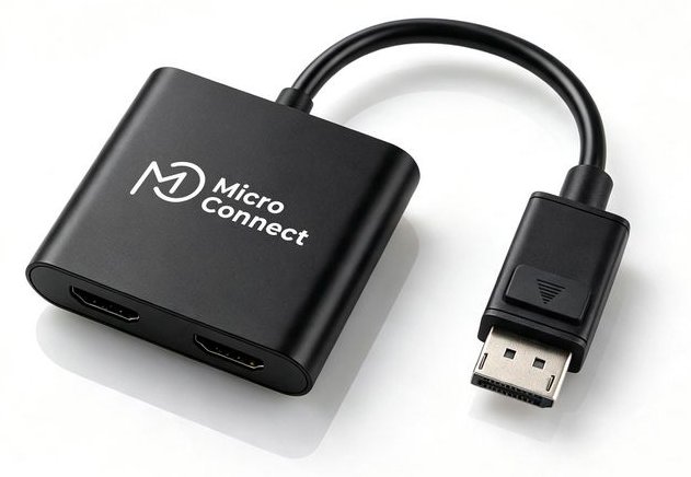 MicroConnect DisplayPort to 2x HDMI female MST Hub - Adapter
