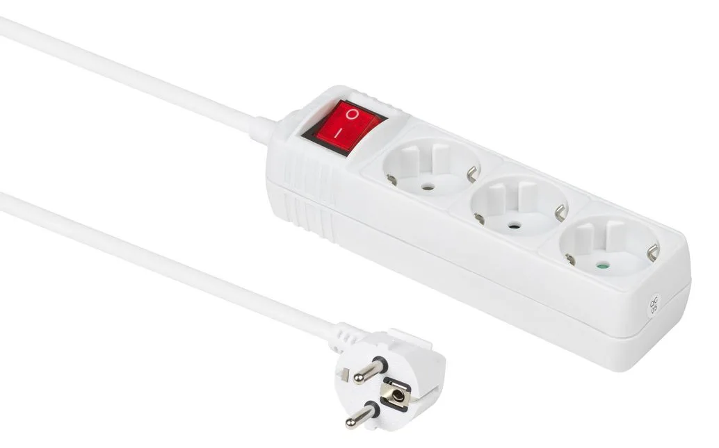 MicroConnect GRU0033WS - 3 AC-Ausgänge - 3 m - Weiß - 1 Stück(e) - AC, Ansicht 2