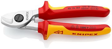 KNIPEX 95 16 165 - Hand-Kabelschneider - Rot - Gelb - Chrom - Orange - Rot - Edelstahl - 1,5 cm - REACH - VDE von LumaTech