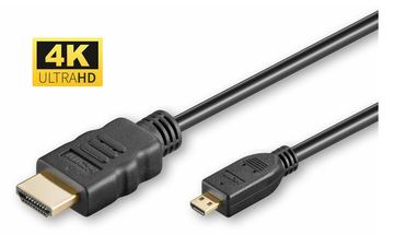 MicroConnect Highspeed - HDMI-Kabel mit Ethernet - HDMI männlich zu 19 pin micro HDMI Type D männlich - 3 m - Schwarz von LumaTech