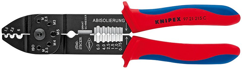 KNIPEX 97 21 215 C - Diagonale Zange - Metall - Kunststoff - Blau - Rot - 230 mm - 222 g