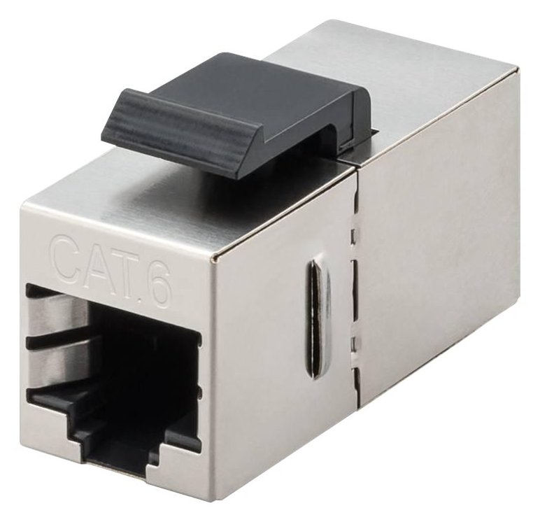 MicroConnect KEYSTONE-11 - Flach - Schwarz - Silber - 2x RJ-45 - Weiblich - Metall von LumaTech
