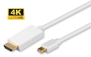 MicroConnect MDPHDMI3-4K 3m Mini DisplayPort HDMI Type A (Standard) Weiß Videokabel-Adapter von LumaTech