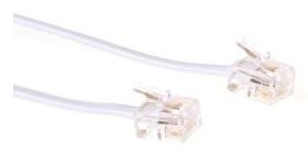 MicroConnect MPK182W - 2 m - RJ11 - RJ11 - Weiß - Male connector / Male connector - Flach