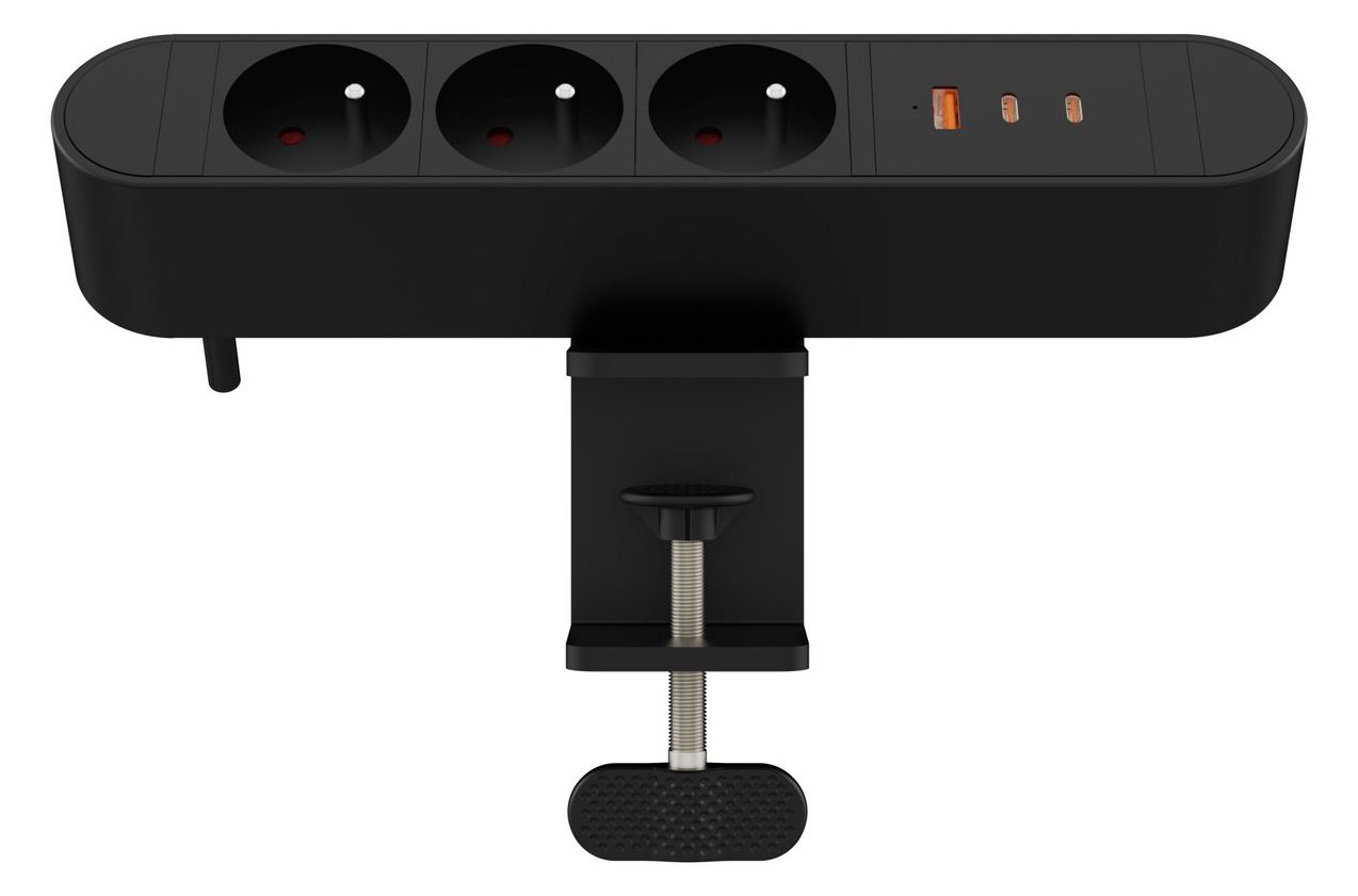 MicroConnect Multi Desktop Power Socket 3 Ways French 1 x USB-A 2 - Digital/Daten von LumaTech