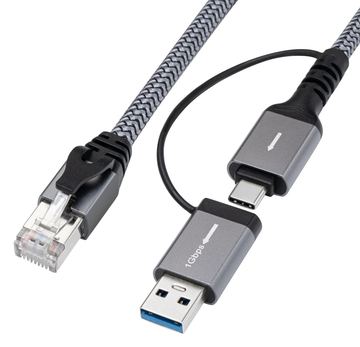 MicroConnect Netzwerkkabel - RJ-45 (M) zu USB Typ A, 24 pin USB-C von LumaTech
