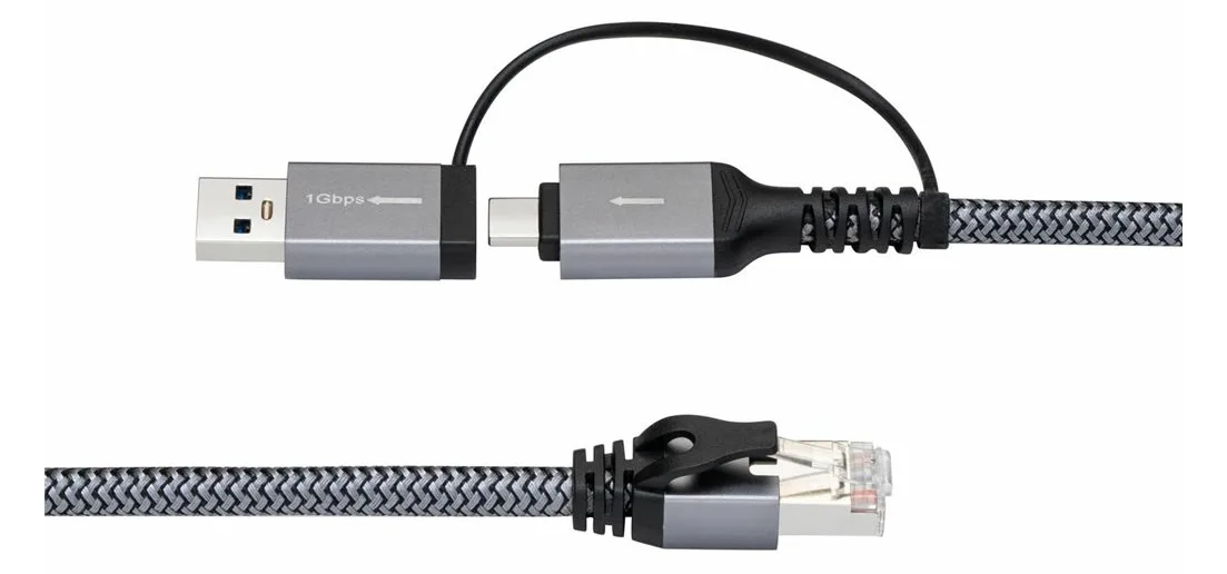 MicroConnect Netzwerkkabel - RJ-45 (M) zu USB Typ A, 24 pin USB-C, Ansicht 2