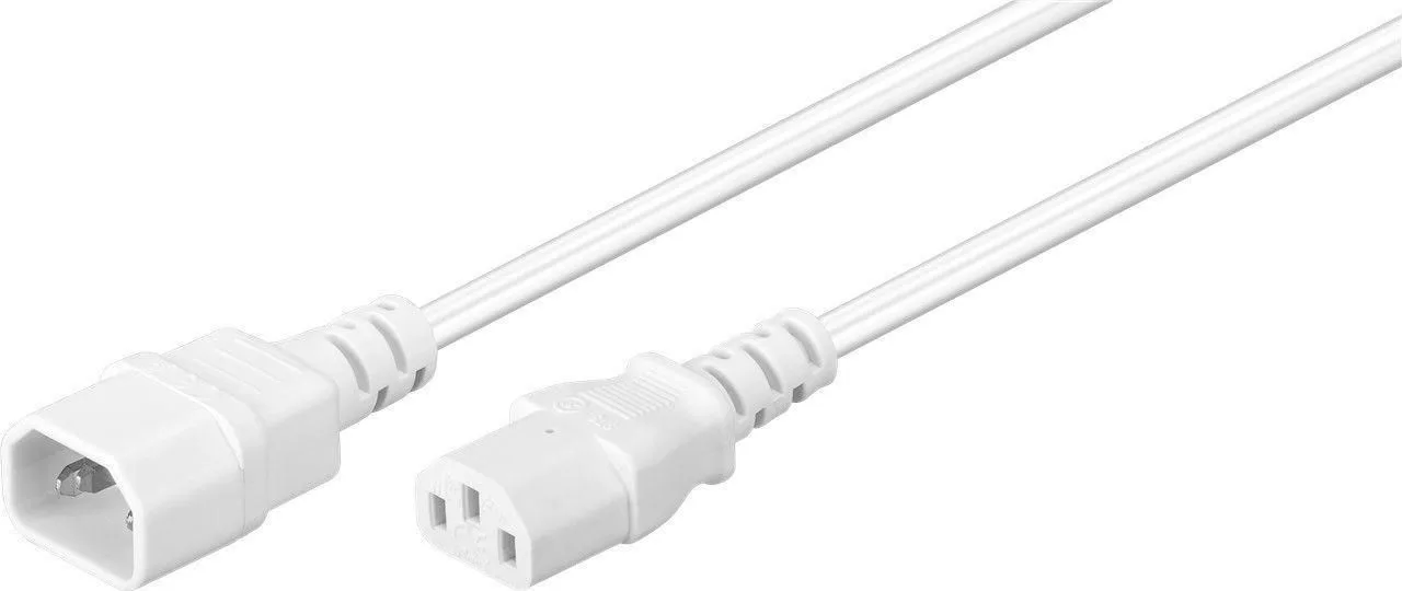 MicroConnect PE040630W Weiß 3m C14-Koppler C13-Koppler Stromkabel, Ansicht 2