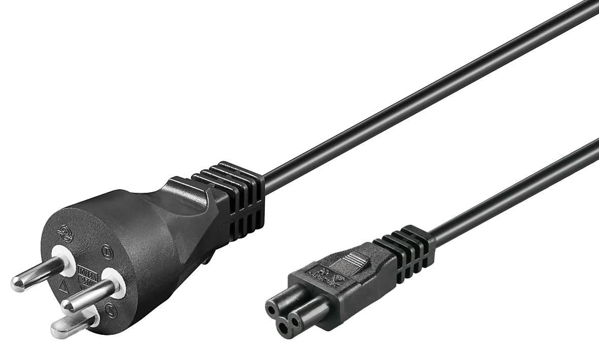 MicroConnect PE120805 - 0,5 m - Male connector / Male connector - Netzstecker Typ K - C5-Koppler - Schwarz, Ansicht 2
