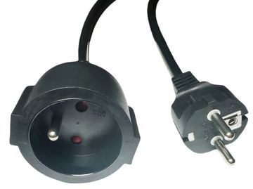MicroConnect Power Extension Cord EU to French Type E Black - Verlängerungskabel von LumaTech