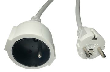 MicroConnect Power Extension Cord EU to French Type E White - Verlängerungskabel von LumaTech