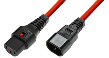 MicroConnect Powercord C13 IEC Lock - C14 Red PC1411 - Kabel - 2,5 m von LumaTech