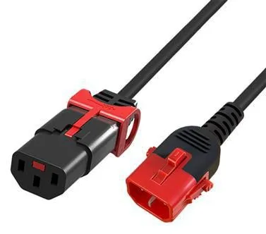 MicroConnect Powercord C13 IEC Lock+ - C14 Lock Dual Locking black, Ansicht 2