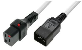 MicroConnect Powercord C19 IEC Lock - C20 White PC1299 - 2 m von LumaTech