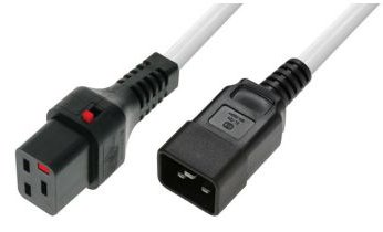 MicroConnect Powercord C19 IEC Lock - C20 White PC1299 - 2 m