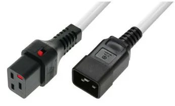 MicroConnect Powercord C19 IEC Lock - C20 White PC1300 - 3 m, Ansicht 2