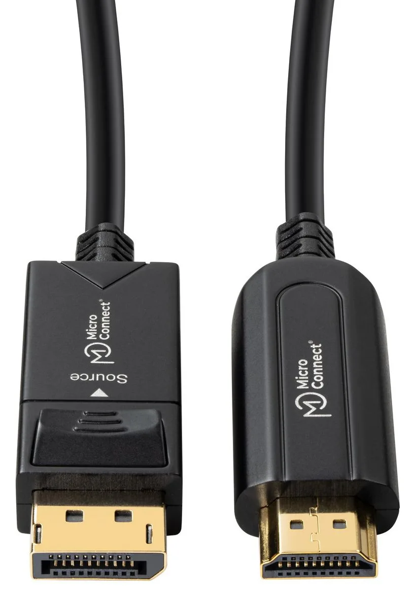 MicroConnect Premium - Adapterkabel - DisplayPort männlich zu HDMI männlich - 10 m - Hybrid Kupfer/Kohlefaser - Schwarz, Ansicht 2