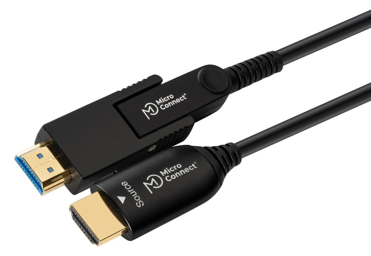 MicroConnect Premium - Kit HDMI-Kabel mit Ethernet - 40 m - Hybrid Kupfer/Kohlefaser - Schwarz - HAOC-Kabel
