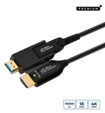 MicroConnect Premium - Kit HDMI-Kabel mit Ethernet - Hybrid Kupfer/Kohlefaser - Schwarz - HAOC-Kabel von LumaTech