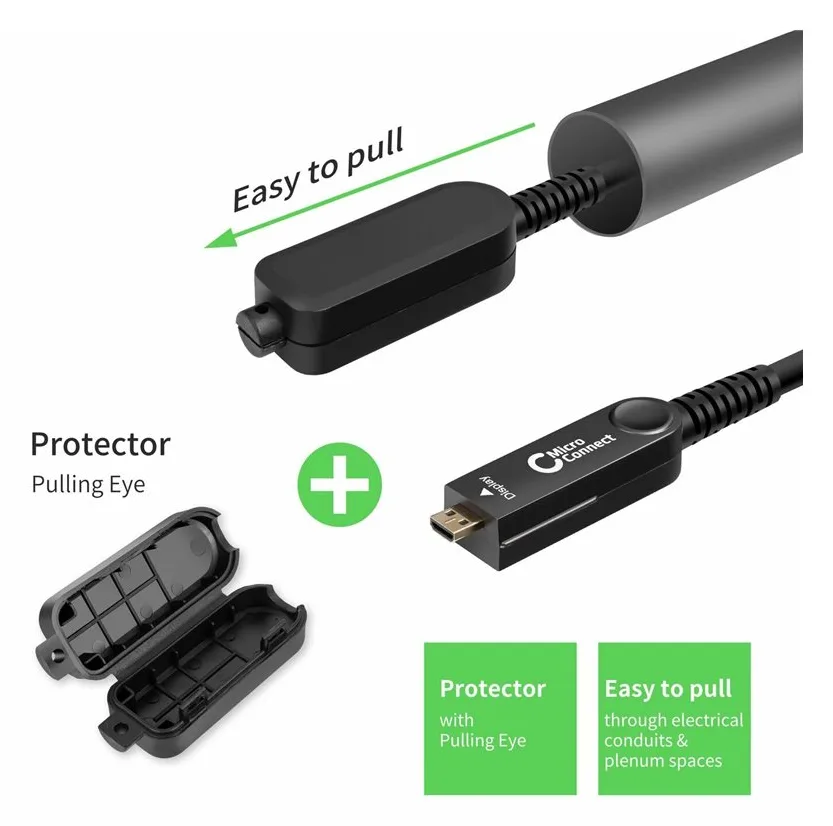 MicroConnect Premium - Kit HDMI-Kabel mit Ethernet - Hybrid Kupfer/Kohlefaser - Schwarz - HAOC-Kabel, Ansicht 3