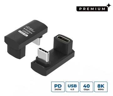 MicroConnect Premium USB4 3x2 USB-C twice-angled Long adapter - Adapter von LumaTech