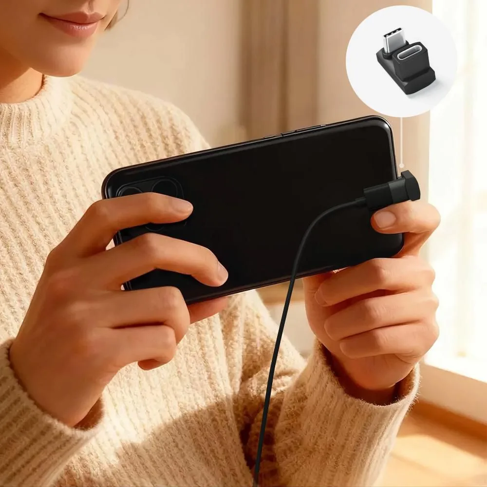 MicroConnect Premium USB4 3x2 USB-C twice-angled Long adapter - Adapter, Ansicht 3