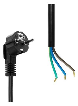 MicroConnect Schuko Open End power cord Black von LumaTech