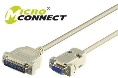 MicroConnect Serielles / paralleles Kabel - DB-9 (W) - Grau, Ansicht 2