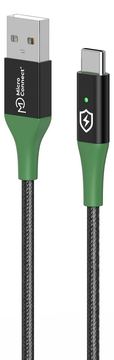 MicroConnect Smart Charge USB-A to USB-C Cable Black/Green - Kabel - Digital/Daten von LumaTech