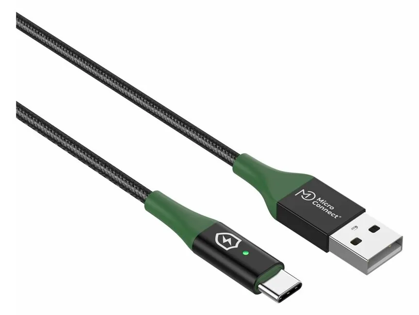 MicroConnect Smart Charge USB-A to USB-C Cable Black/Green - Kabel - Digital/Daten, Ansicht 3
